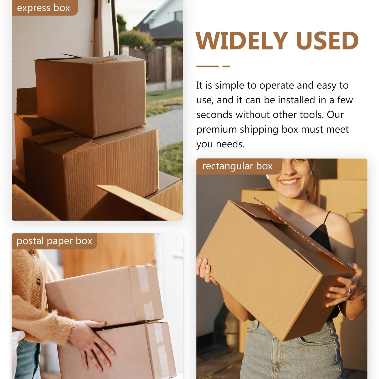 5 Pcs Express Box Corrugated Board Boxes Heavy Duty Shipping Clothes Wardrobe Paper Storage Cardboard Packaging Big Cartons